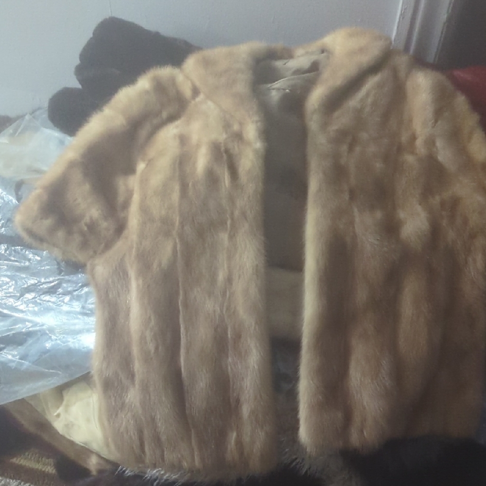 Elegant Tan Fur Coat